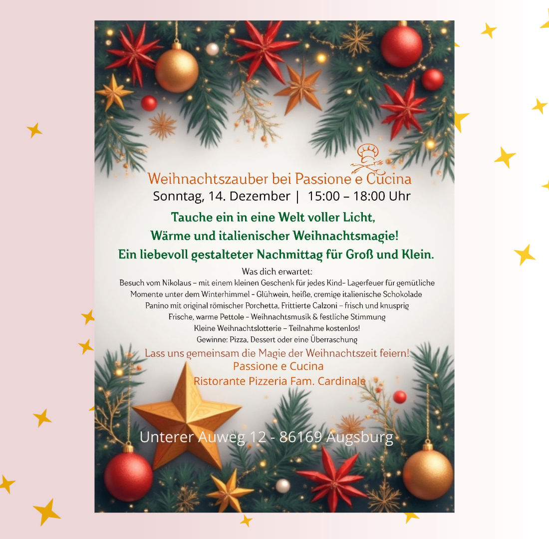 Adventsfeier, Familiennachmittag, Passione e Cucina