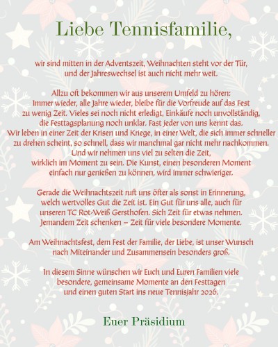 Unsere Weihnachtsgr&uuml;&szlig;e 2025